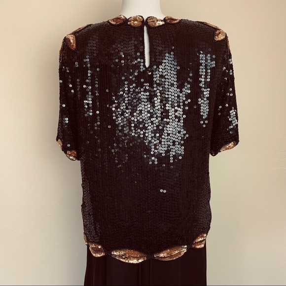 VINTAGE STENAY SEQUIN SIZE LARGE IN GOLD AND BLACK - Picture 2 of 8
